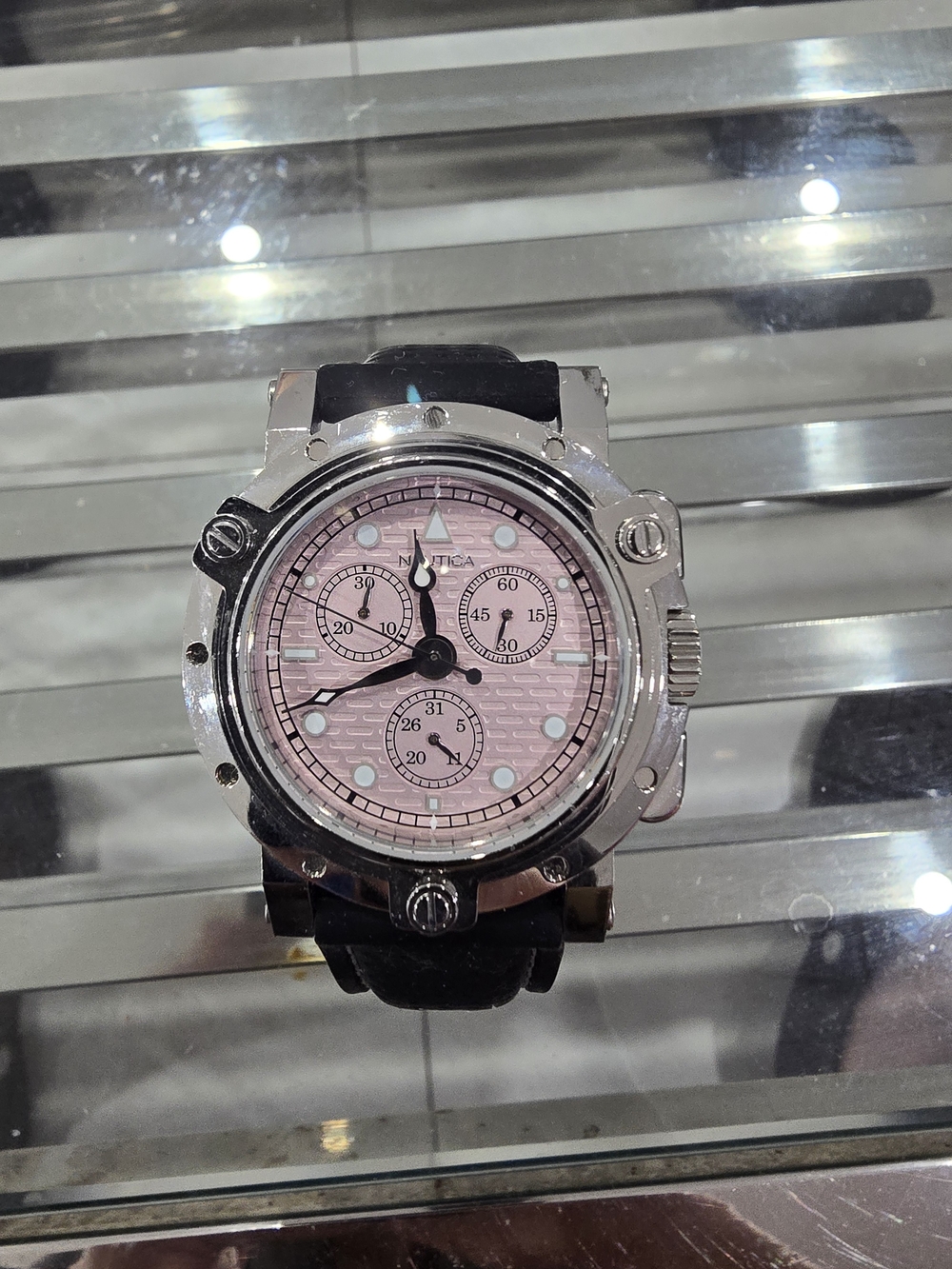 Nautica Pink Dial Stainless Men's Watch